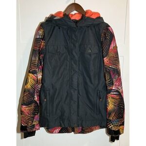 Roxy Winter Ski Jacket Black Womens Small Hooded Dryflight 10K Tropical Warm